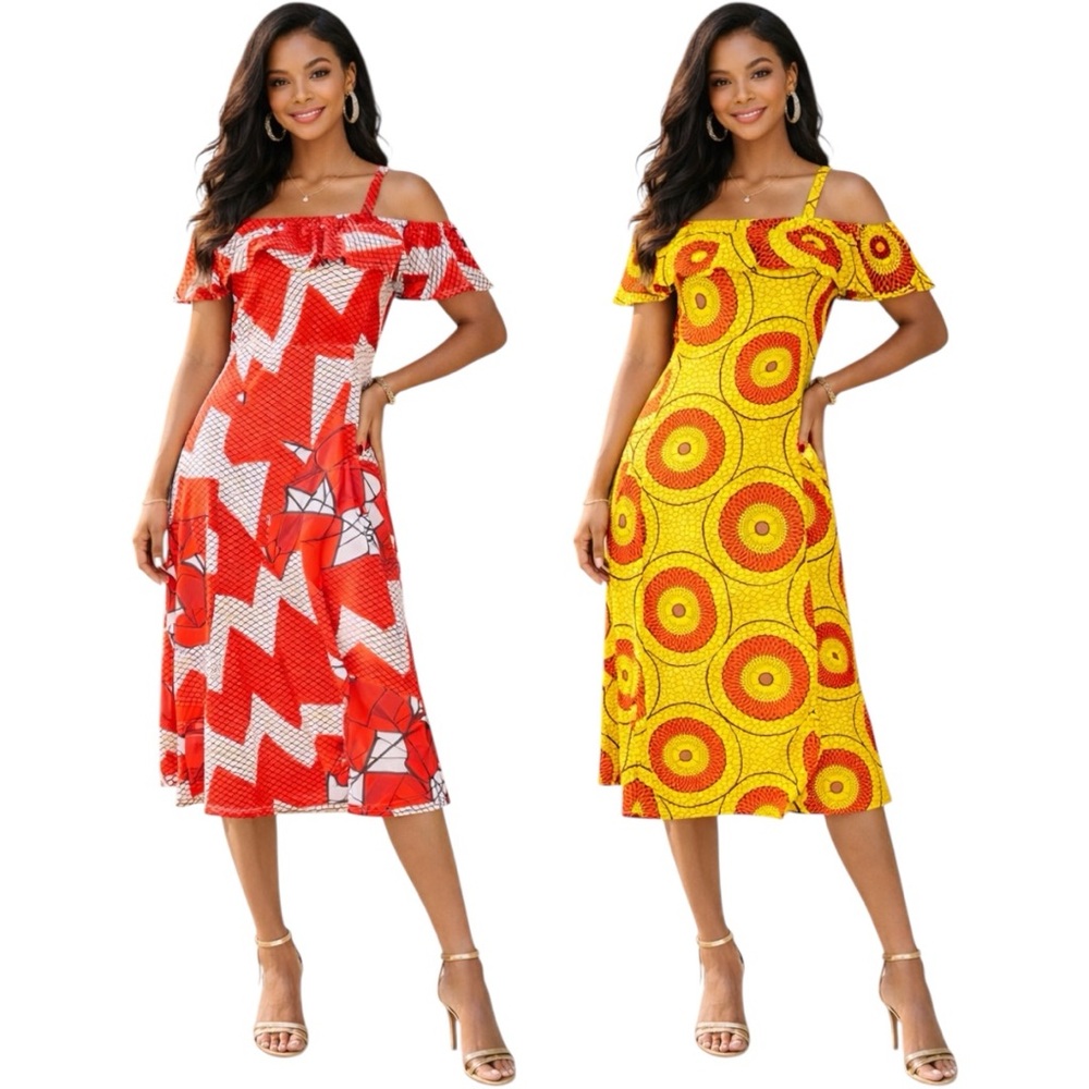 Off The Shoulder Dress Women’s Sundress Midi Dress